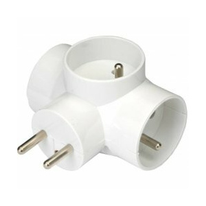 Rozbočovacia zásuvka 3× guľatá, biela