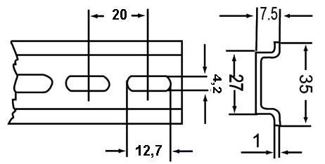DN3575 DIN lišta 35 x 7,5mm x 1m